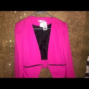 Neon pink blazer jacket